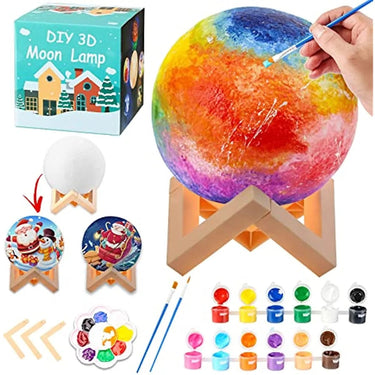 StellarGlow | Estimula la imaginación de tu hijo - Lámpara nocturna hecha a mano DIY para el planeta y la luna